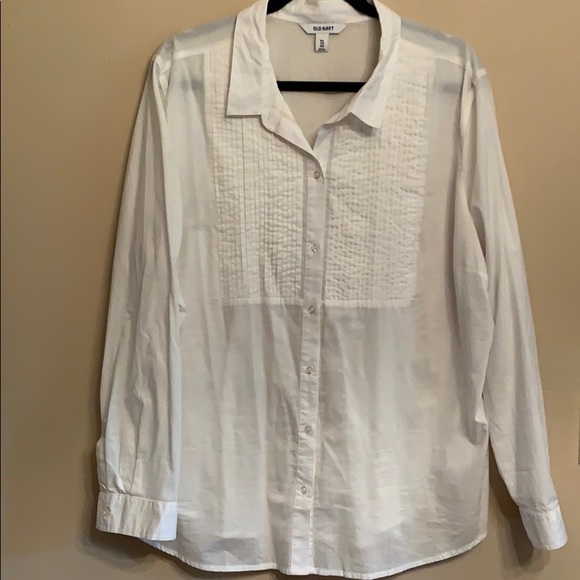 White XXL pleated front Dress Shirt - Picture 1 of 5